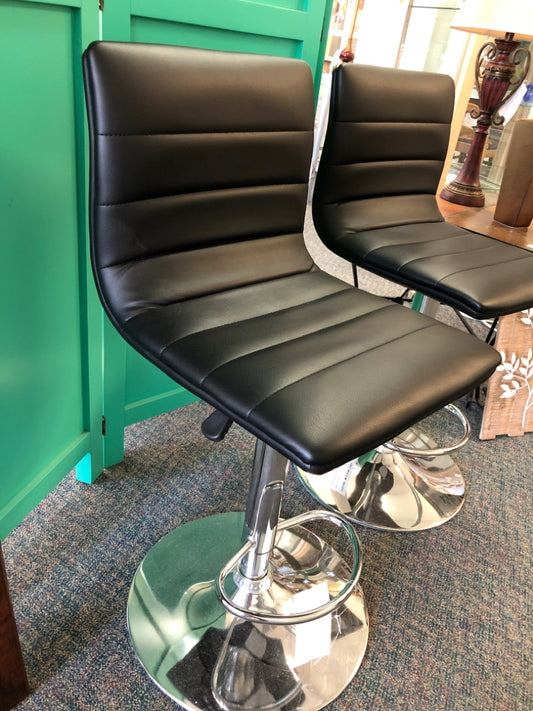 Black Leather Bar Stool