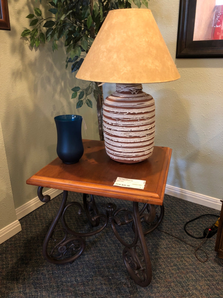 End Table w/Iron Legs