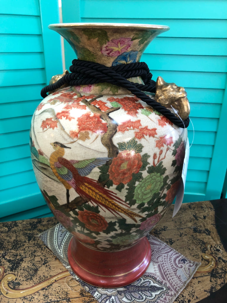 Ornate Painted Pot with Black Tassel (2 available)