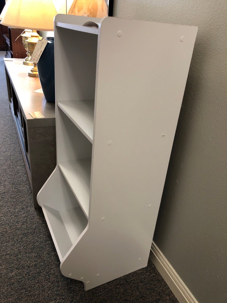 White Stand w/ Slanted Drawer on bottom