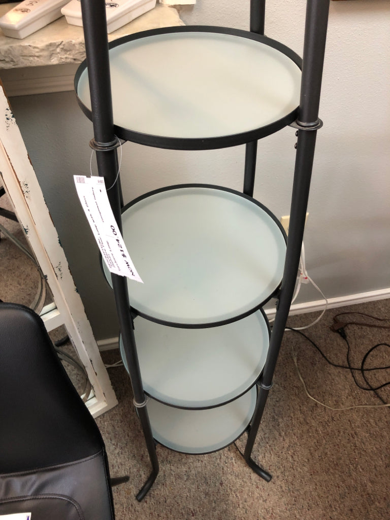 Torchiere Floor Lamp with 4 Glass Shelves