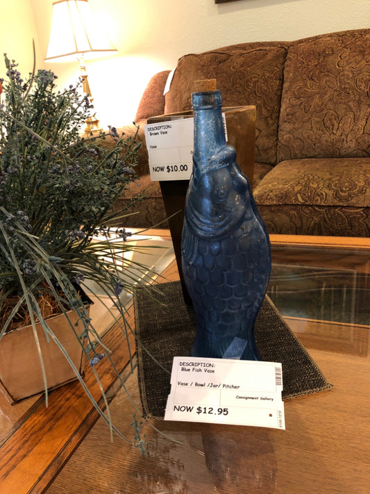 Blue Fish Vase