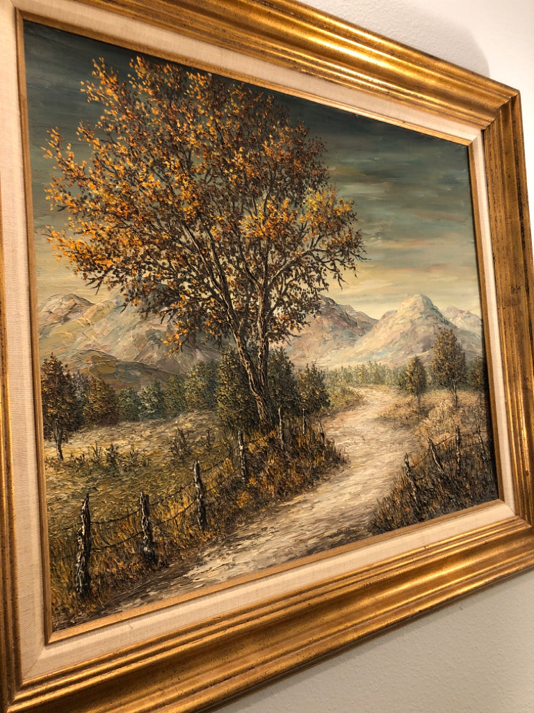 Tree, Pathway, & Mountains Canvas