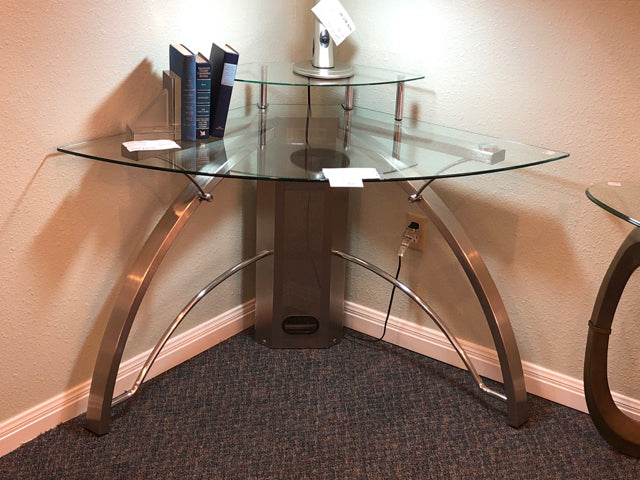 Glass Top Computer Desk