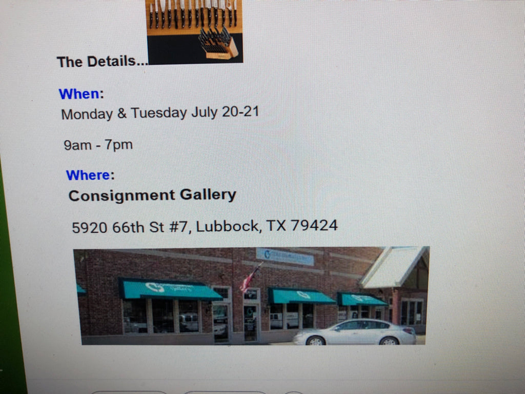 Cutco Knives Coming To Consignment Gallery