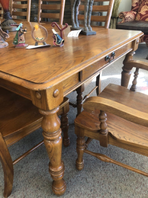 Table (62" x 42")/10 Chairs/2 Leaves 23.5" Each