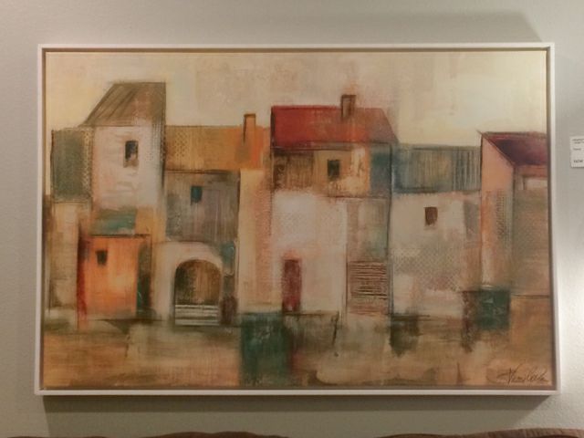 Large Framed Canvas of Houses