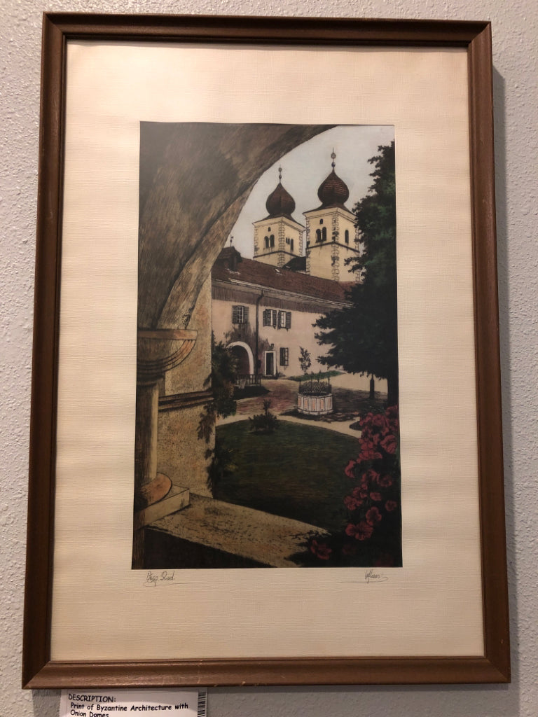 Print of Byzantine Architecture with Onion Domes