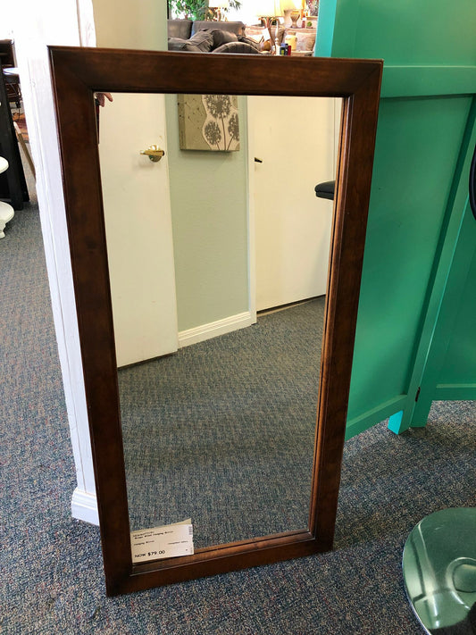 Brown Wood Hanging Mirror
