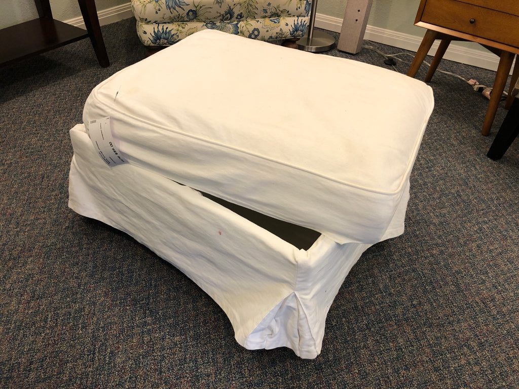 White Storage Ottoman
