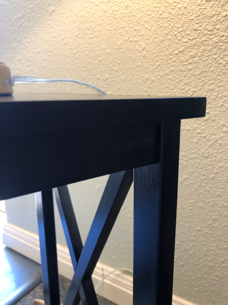 Small Black Wooden End Table