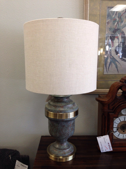 Gray & Gold Base Lamp with Cream Shade 2 available