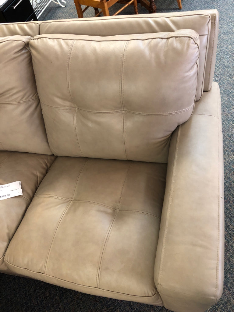 Light Gray Leather Sofa