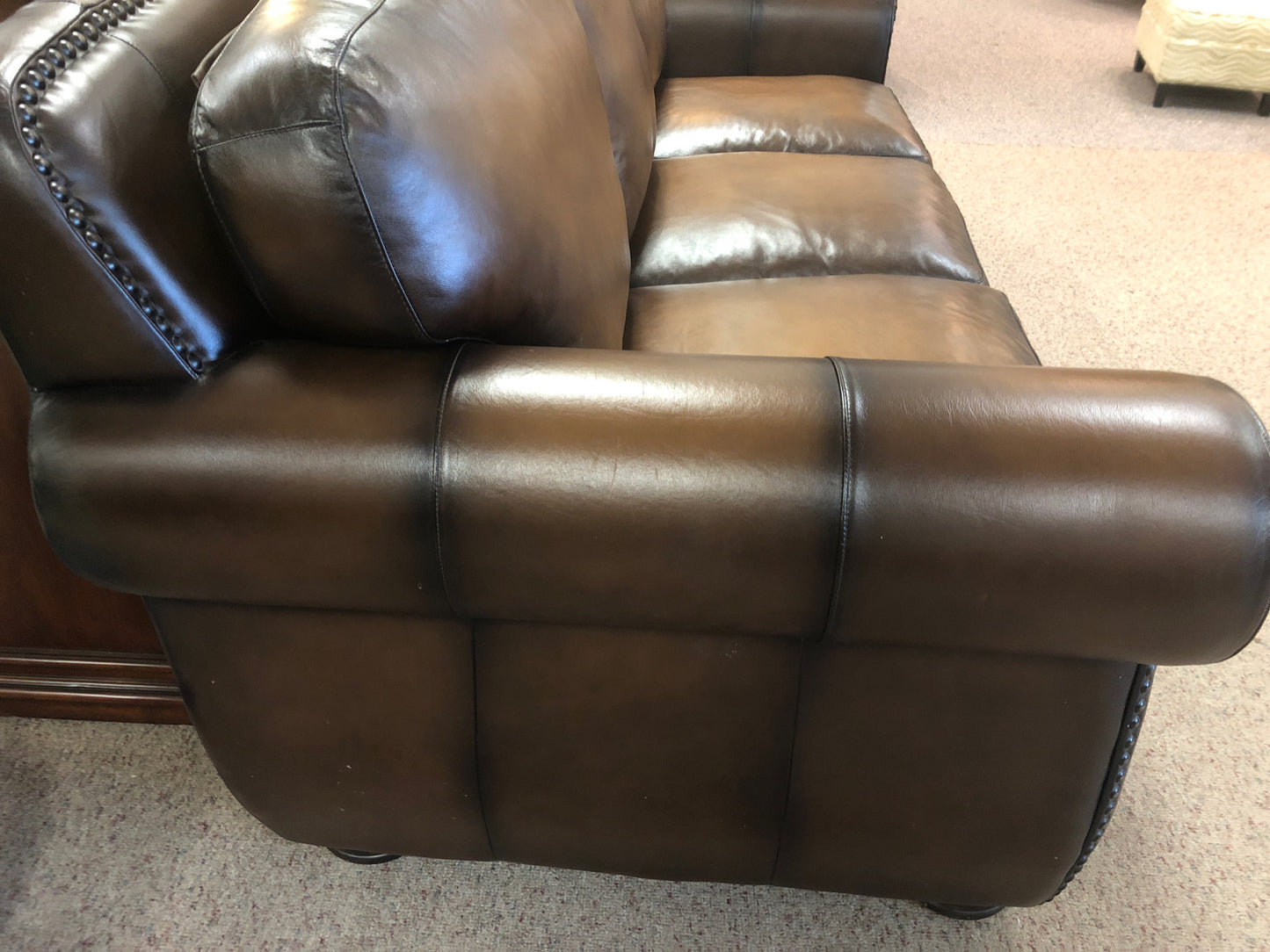 Brown Leather Sofa from Haverty's