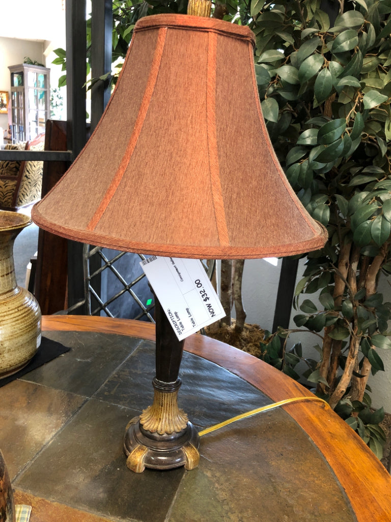 Table Lamp with Red Shade