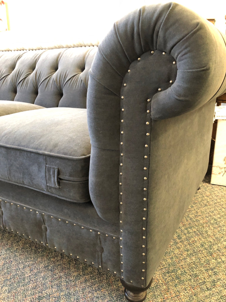 Gray Tufted Sofa by Bernhardt