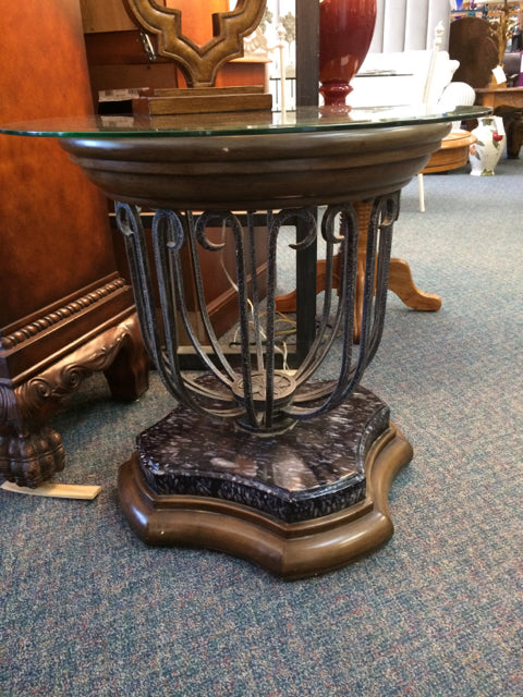 End Table w/Glass Top (2 available)