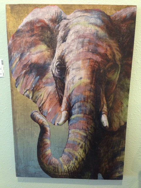Colorful Elephant on Canvas
