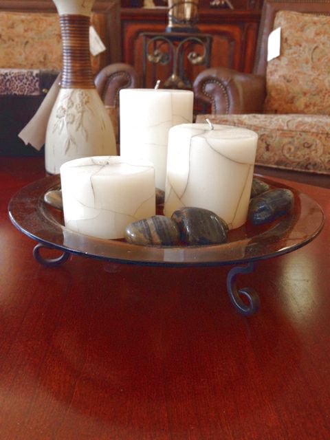 Three Piece Candle Set on Stand
